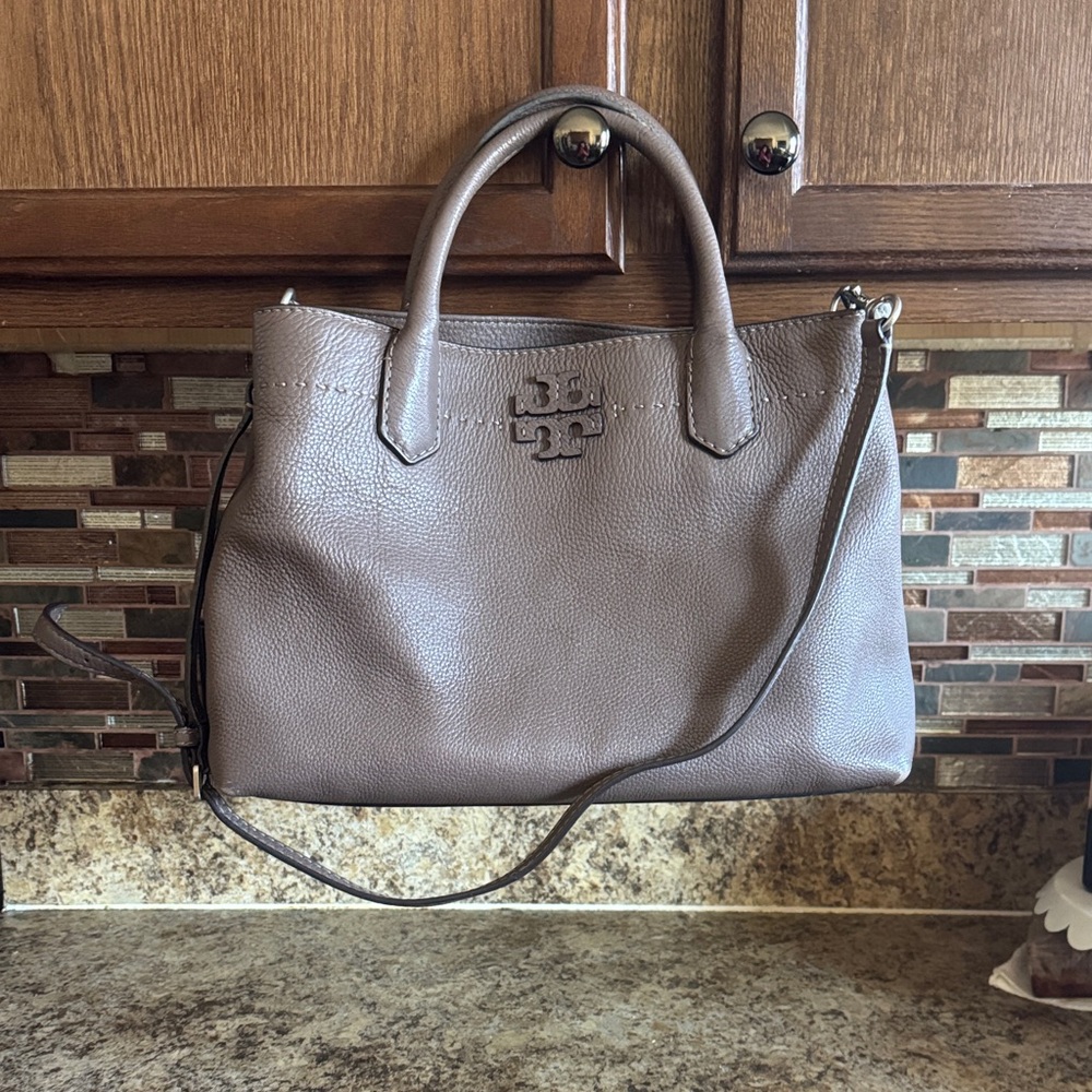 Tory Burch Taupe Leather Satchel